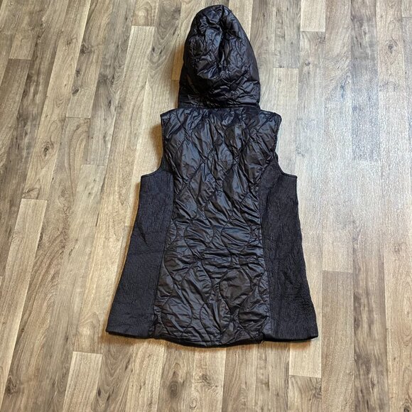 Marc New York Black Puffer Fleece Hood Vest Zip Front Size Medium Black - Picture 4 of 8